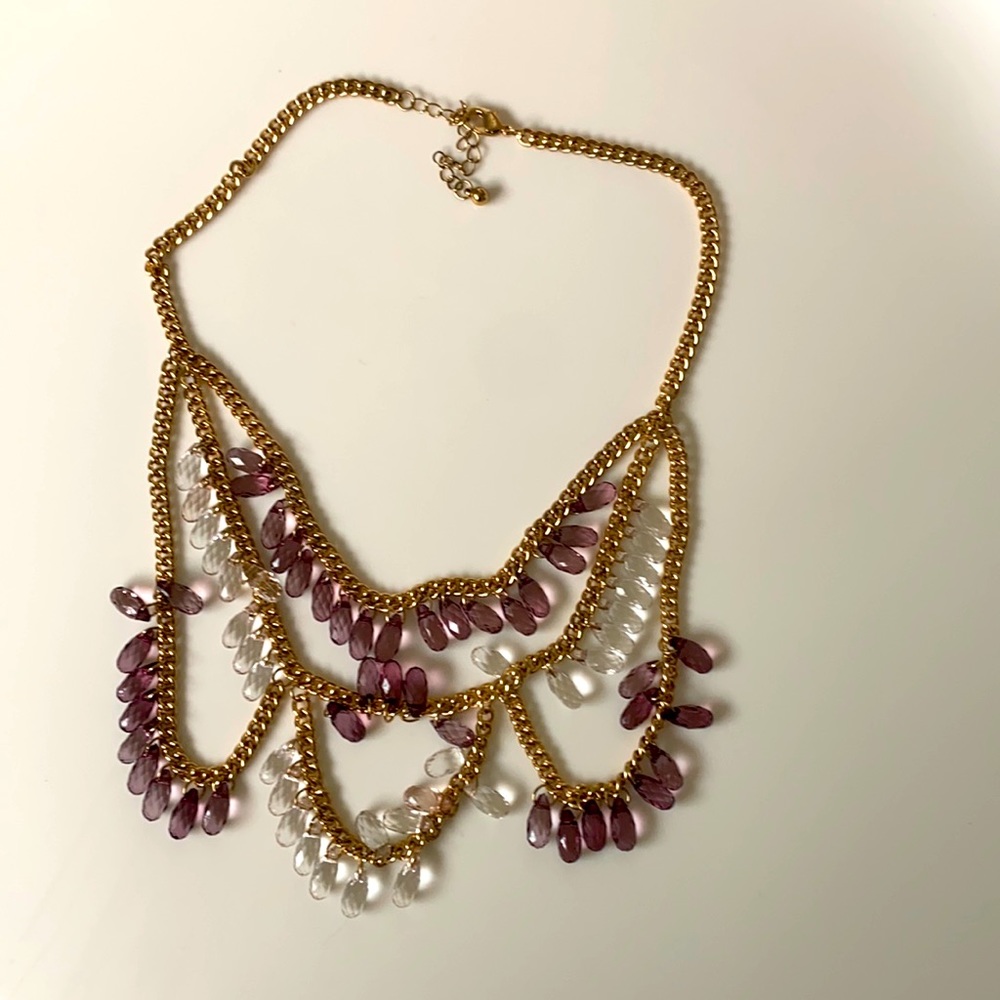 Layered crystal necklace